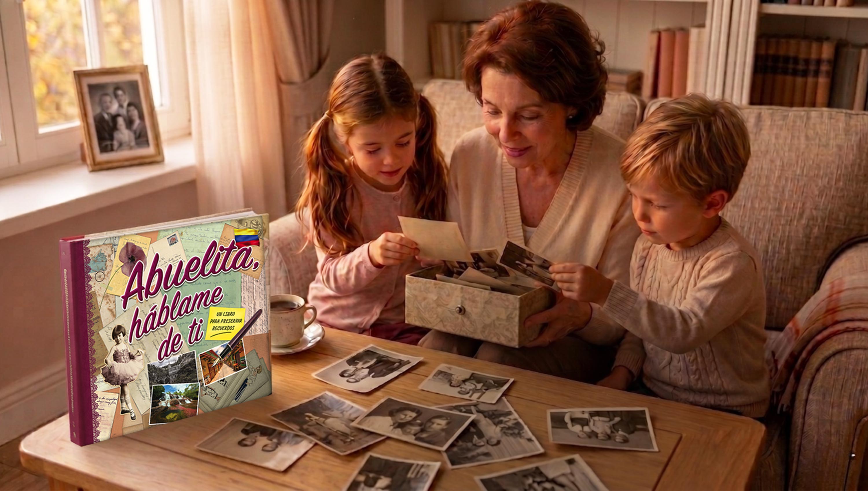 La abuela junto a sus nietos